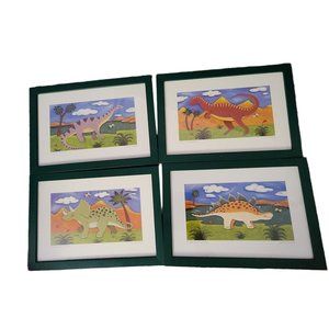 Sophie Harding Set of 4 Framed Pictures Dinosaur Dippy, Timmy, Izzy, Steggy 2003